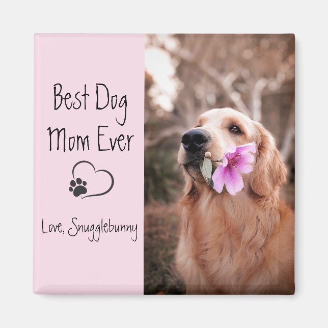 Dog Photo Super Mum Heart Paw Print  Magnet (Front)
