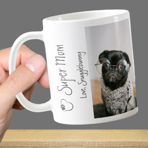 Dog Photo Super Mum heart print Coffee Mug