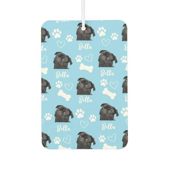 Dog Photo Upload Cute Pet Picture Pink Car Air Freshener (Front)