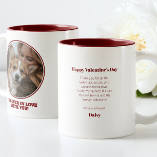 Dog Photo Valentines Day Pet Lover Message Red Two-Tone Coffee Mug