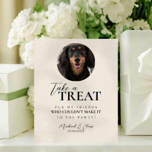 Dog Photo Wedding Treat Favor Pedestal Sign