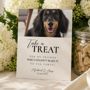 Dog Photo Wedding Treat Favour Pedestal Sign