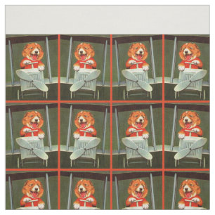 dog pilot print fabric
