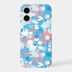 Dog Pink and Blue Camouflage Pattern