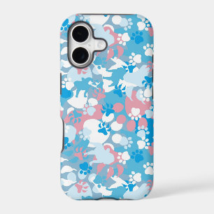 Dog Pink and Blue Camouflage Pattern
