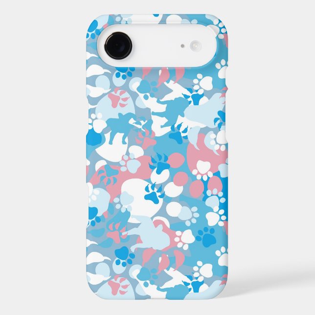 Dog Pink and Blue Camouflage Pattern Case-Mate iPhone Case (Back)
