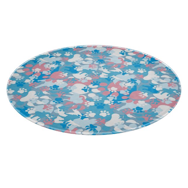 Dog Pink and Blue Camouflage Pattern Cutting Board (Corner)