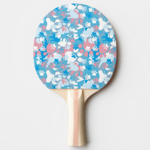 Dog Pink and Blue Camouflage Pattern Ping Pong Paddle