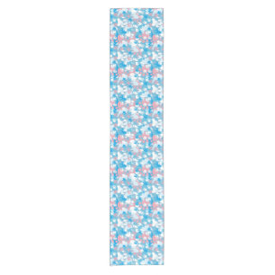 Dog Pink and Blue Camouflage Pattern Short Table Runner