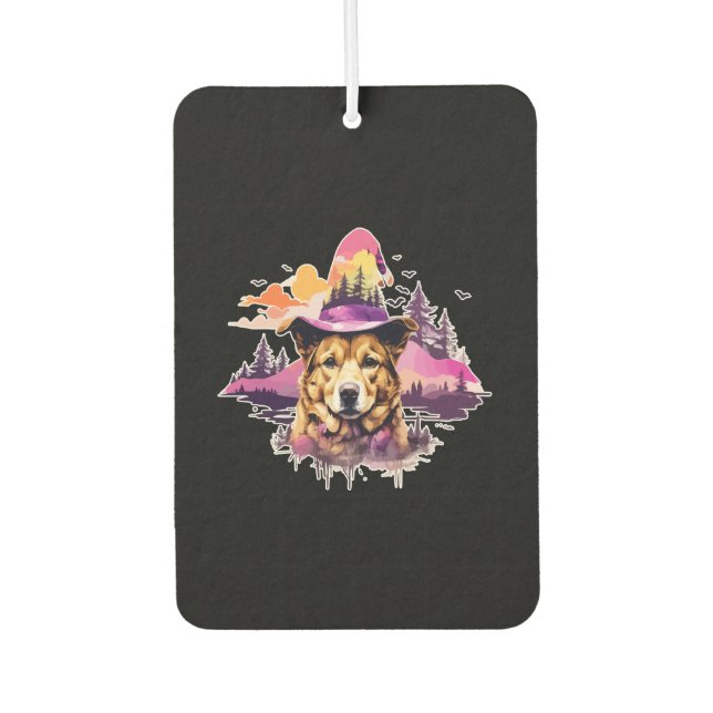 Dog Pink Halloween 2 Car Air Freshener (Front)