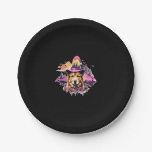 Dog Pink Halloween 2 Paper Plate