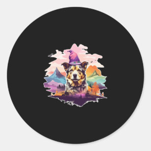 Dog Pink Halloween Classic Round Sticker