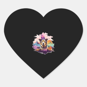 Dog Pink Halloween Heart Sticker