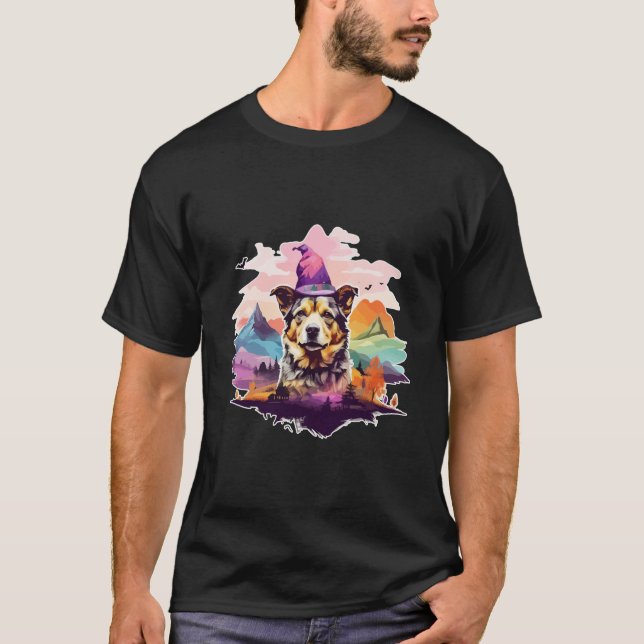 Dog Pink Halloween T-Shirt (Front)