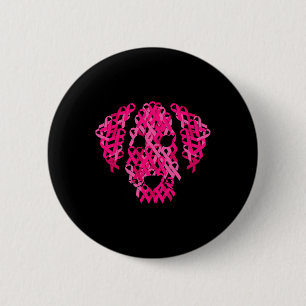 Dog Pink Ribbon Breast Cancer Awarenesss 6 Cm Round Badge