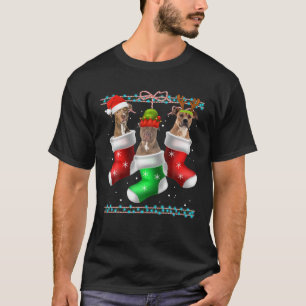 Dog Pitbull Christmas Socks Funny Xmas Pajama Pet T-Shirt