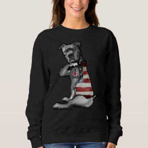 Dog Pitbull I Love Mum Tattoo Fathers Day Sweatshirt