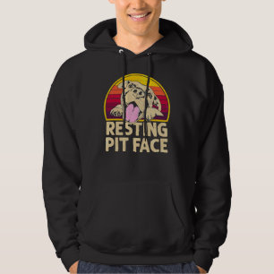 Dog Pitbull Resting Pit Face Funny For Pitbull Lov Hoodie