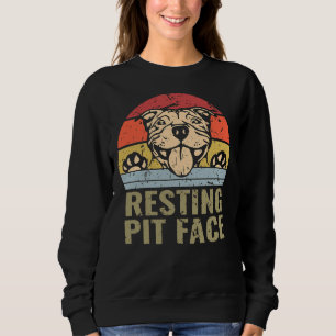 Dog Pitbull Resting Pit Face     Sweatshirt