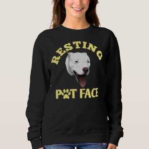 Dog Pitbull Resting Pit Face Vintage Sweatshirt