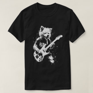 Dog Playing Guitar 90s Grunge Punk Rock & Roll  T-Shirt