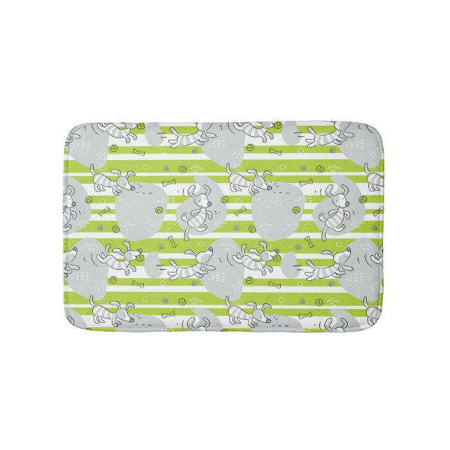 dog playing pattern background bath mat (Front)