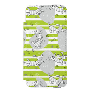 dog playing pattern background incipio watson™ iPhone 5 wallet case