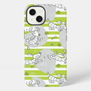 dog playing pattern background iPhone case
