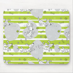 dog playing pattern background mouse pad