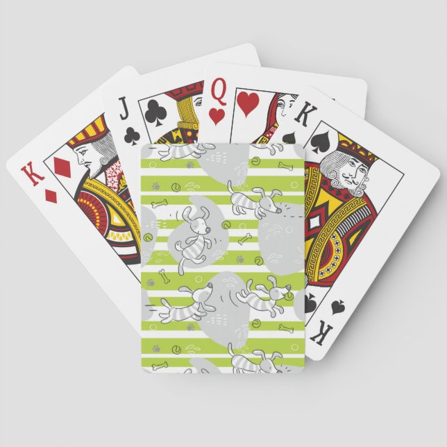 dog playing pattern background playing cards (Back)