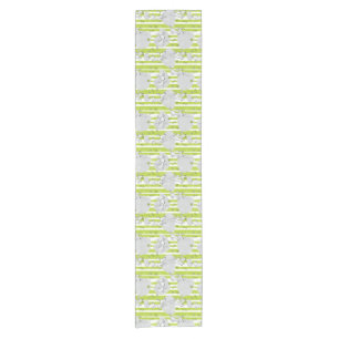 dog playing pattern background short table runner