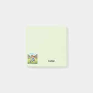 Dog Playing Soccer or Football Personalise Post-it Notes