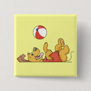 Dog Playing With Ball Tshirts and Gifts 15 Cm Square Badge