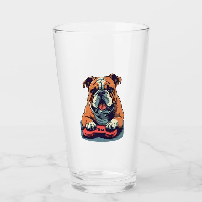 Dog Plays Video Games  Glass (Front)