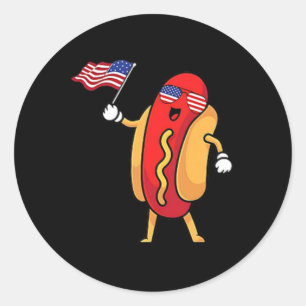 Dog Pocket American Flag Freedom Patriotic 4th Of  Classic Round Sticker