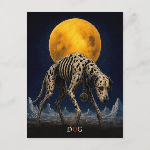Dog Pocket Watch gothic Surreal Postcard