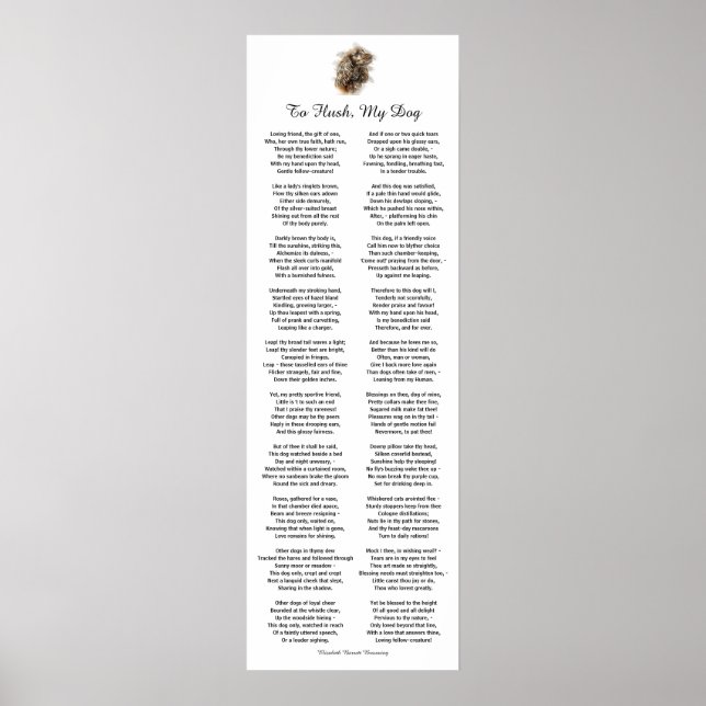 Dog Poem by Elizabeth Barrett Browning Poster (Front)
