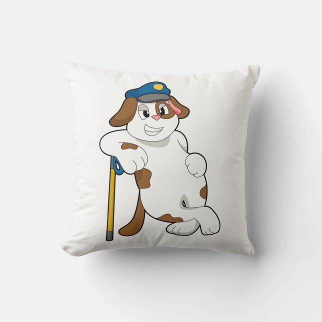 Dog Police officer Police hat Cushion (Front)