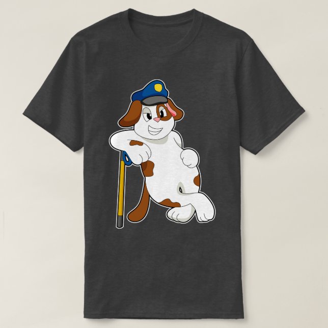 Dog Police officer Police hat T-Shirt (Design Front)
