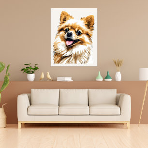 Dog Pomeranian Pop Art Poster