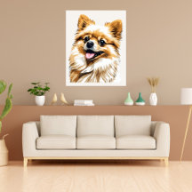 Dog Pomeranian Pop Art Poster