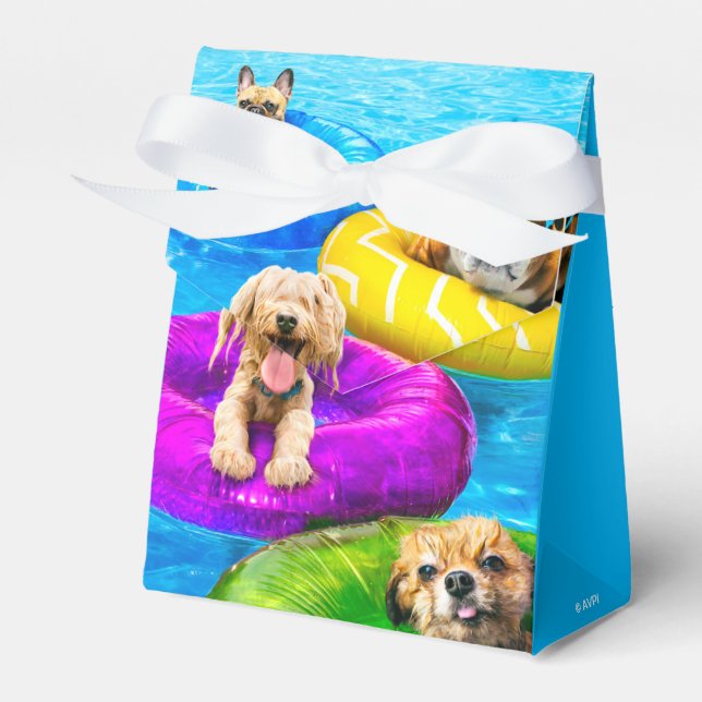 Dog Pool Party Favour Box (Front Side)