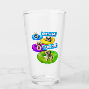 Dog Pool Party Glass