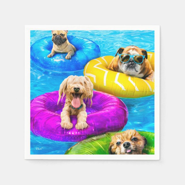 Dog Pool Party Napkin (Front)