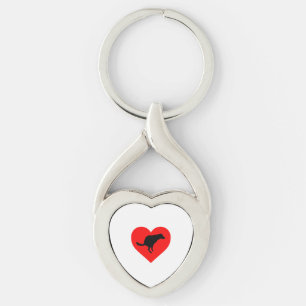 Dog Poop Heart Key Ring