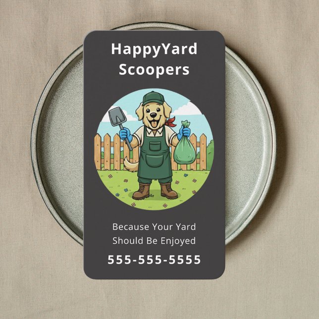 Dog Poop Scooper Pet Waste Removal Service Business Card (Creator Uploaded)