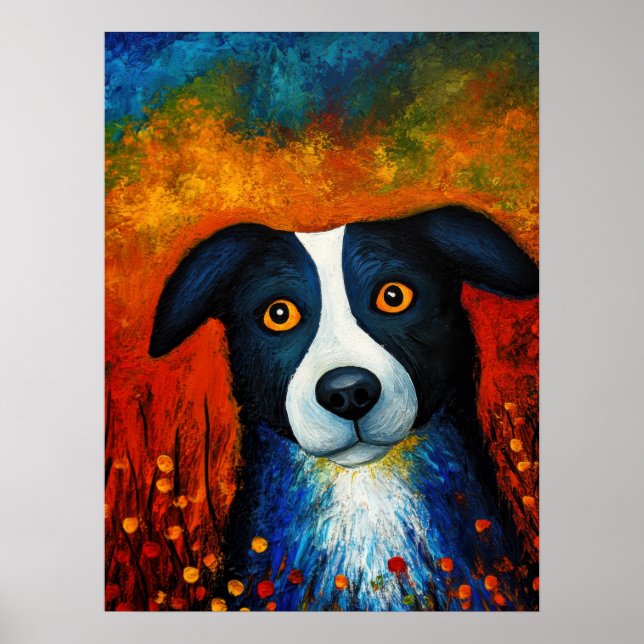 Dog Portrait Art Poster (Front)