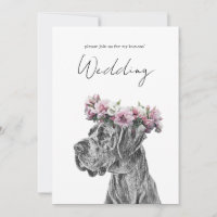 Dog Portrait Black and White Wedding