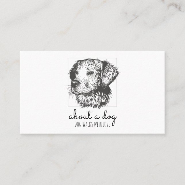 Dog Portrait Dog Walking & Sitting Business Card (Front)