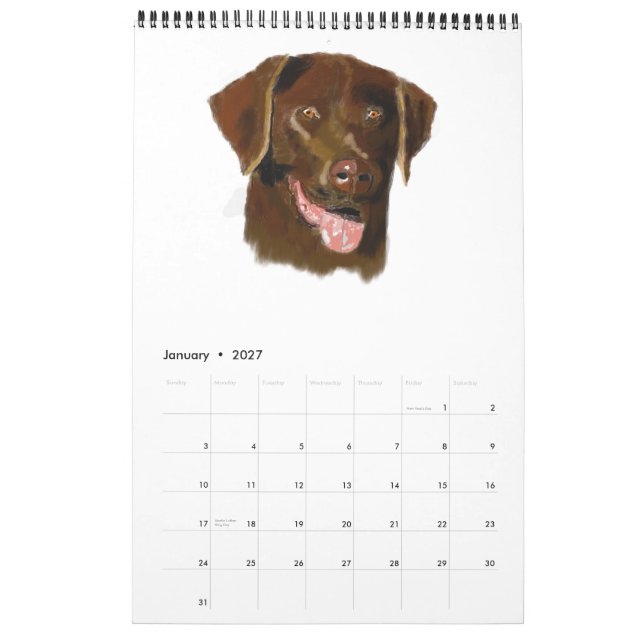 Dog portraits calendar (Jan 2027)